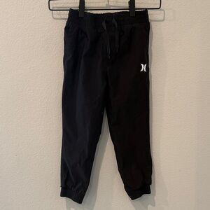Hurley Water Resistant Black Jogger‎ Pants with Logo Youth 5/6